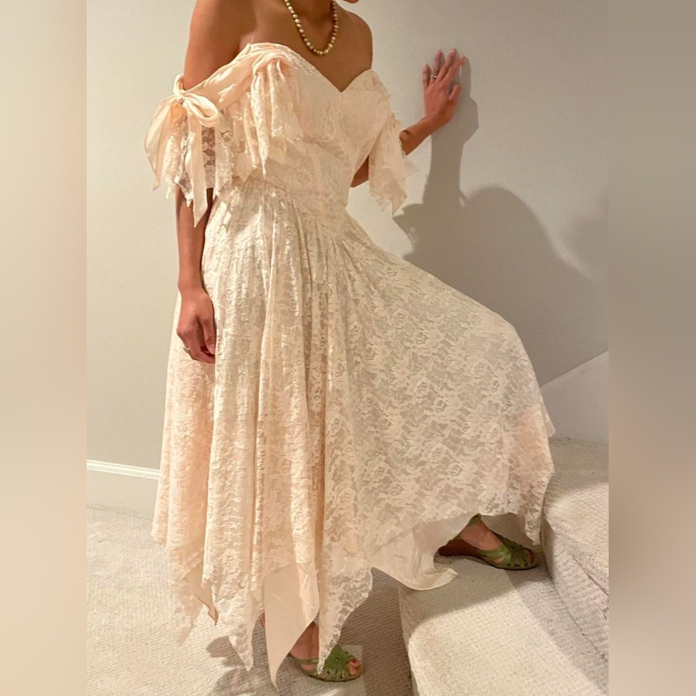 TD4 by Electra Pale Baby Pink Vintage 80s Prom Dress